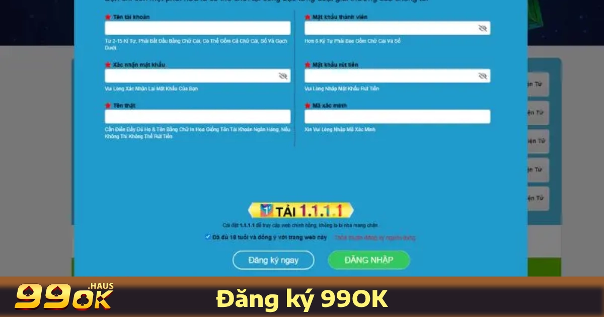 Hướng dẫn đăng ký 99OK