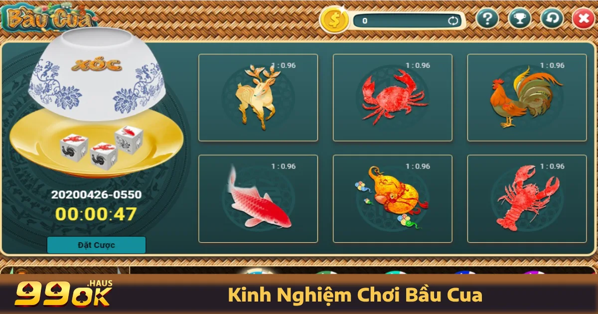 Các loại cược phổ biến theo kinh nghiệm chơi Bầu Cua